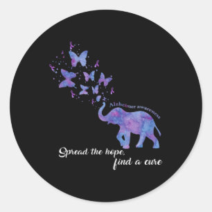 The Hope Find A Cure Alzheimerheimer Awareness Gif Classic Round Sticker