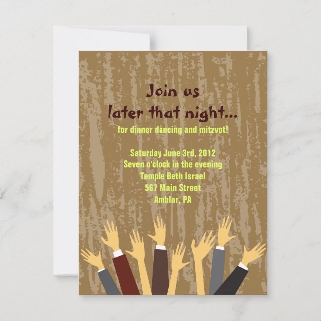 The Hora Chair Dance Bar Bat Mitzvah Party Card (Front)