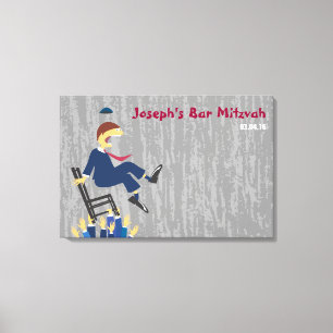 The Hora Chair Dance Bar Mitzvah Sign-In Board Canvas Print