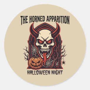 The Horned Apparition Halloween Classic Round Sticker