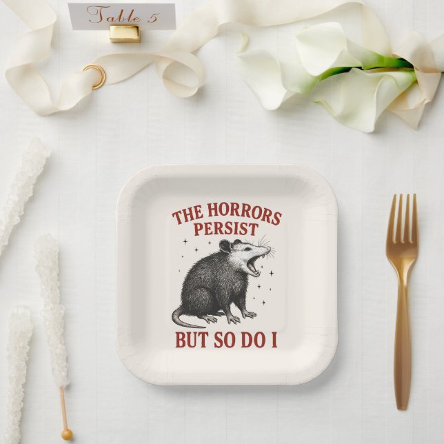 The Horrors Persist But So Do I Paper Plate (Wedding)