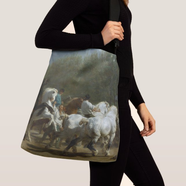 The Horse Fair Classic LARGE Cross Body Tote Bag (Close Up)