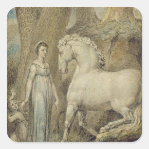 The Horse, from 'William Hayley's Ballads', c.1805 Square Sticker
