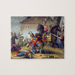 The Horse Guards at the Battle of Waterloo, engrav Jigsaw Puzzle