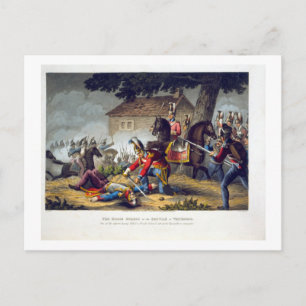 The Horse Guards at the Battle of Waterloo, engrav Postcard