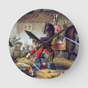 The Horse Guards at the Battle of Waterloo, engrav Round Clock