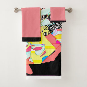 The Horse Race + Black  Bath Towel Set