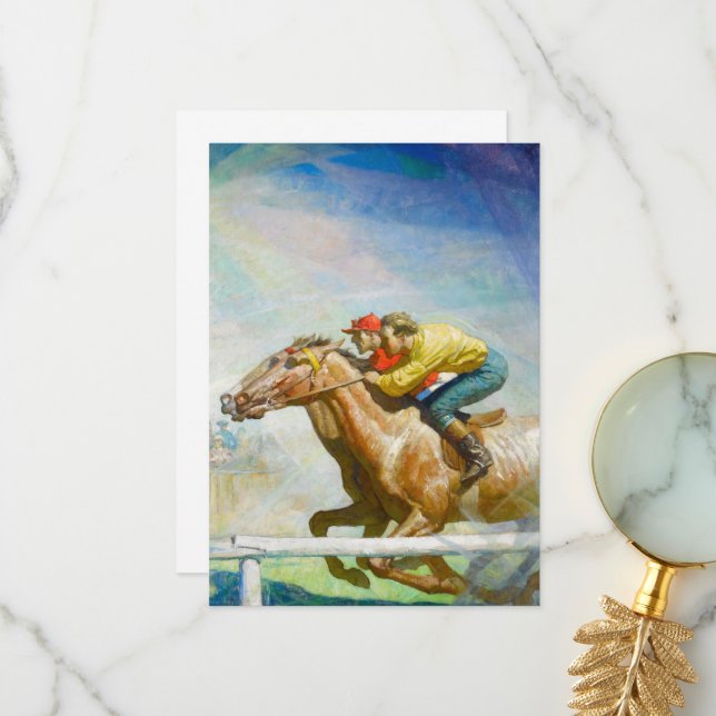 The Horse Race by Newell Convers Wyeth Thank You Card (Front/Back In Situ)
