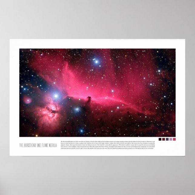 The Horsehead and Flame Nebula (Barnard 33) Poster (Front)