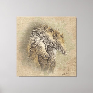 The Horses Art Canvas Print