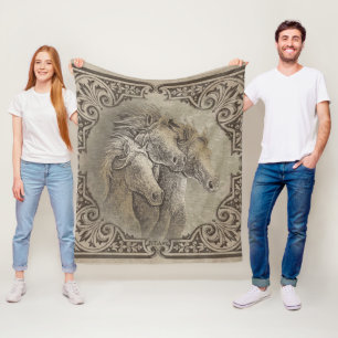The Horses  Fleece Blanket