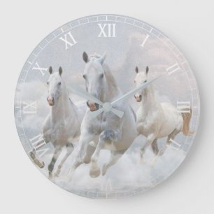 The Horses Large Clock