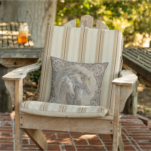 The Horses Throw Pillow (Chair)