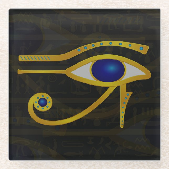 The Horus Eye Glass Coaster (Front)