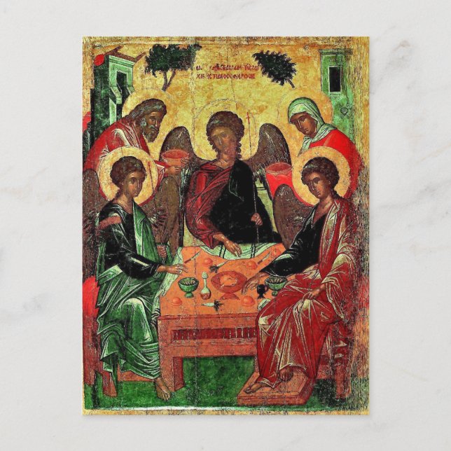 The Hospitality of Abraham Orthodox Christian Icon Postcard (Front)