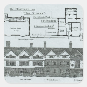 The Hostelry and The Stores Square Sticker