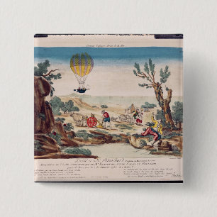 The Hot-Air Balloon of Jean Pierre Blanchard 15 Cm Square Badge