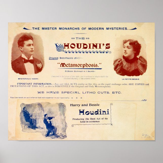 The Houdinis perform Metamorphosis Poster (Front)