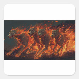The Hounds Of Hell Are On The Move Square Sticker