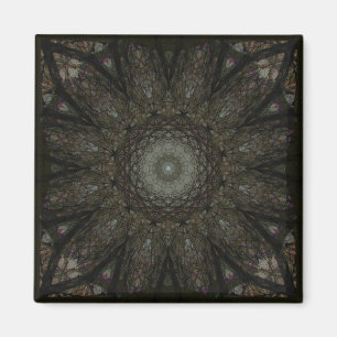 The Hours Square Clock Mandala Magnet