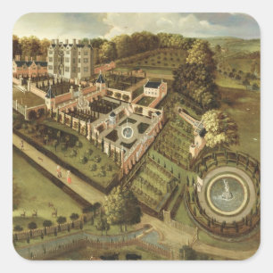 The House and Garden of Llanerch Hall, Denbighshir Square Sticker