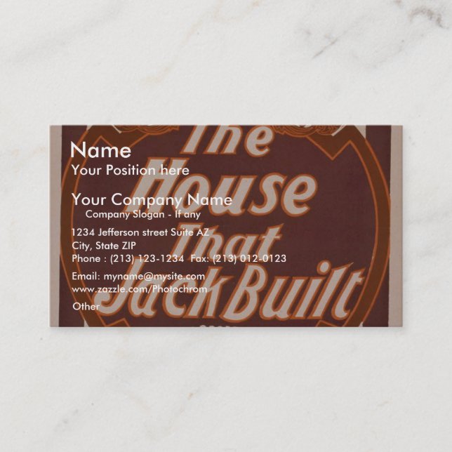 The House That Jack Built, 'Broadhurst's' Retro Th Business Card (Front)