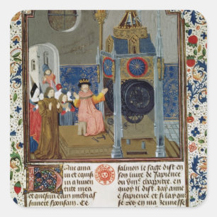 The household admiring the master's rare clock square sticker