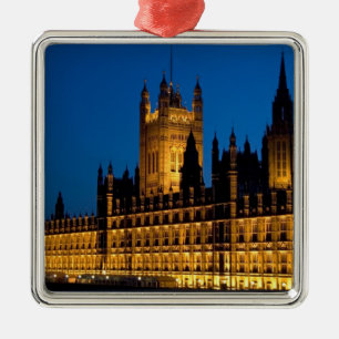 The Houses of Parliament at night in the city of Metal Tree Decoration