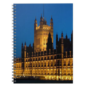 The Houses of Parliament at night in the city of Notebook