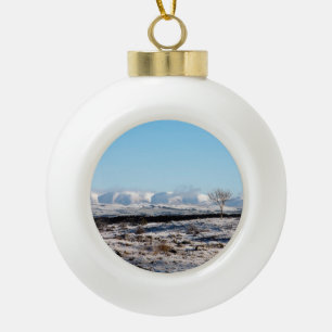 The Howgill Fells winter England Holiday Card Post Ceramic Ball Christmas Ornament