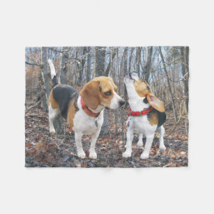 The Howl Beagles in Woods Beagle Fleece Blanket