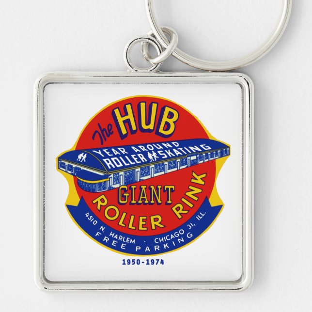 The Hub Roller Rink Chicago / Norridge Illinois Key Ring (Front)