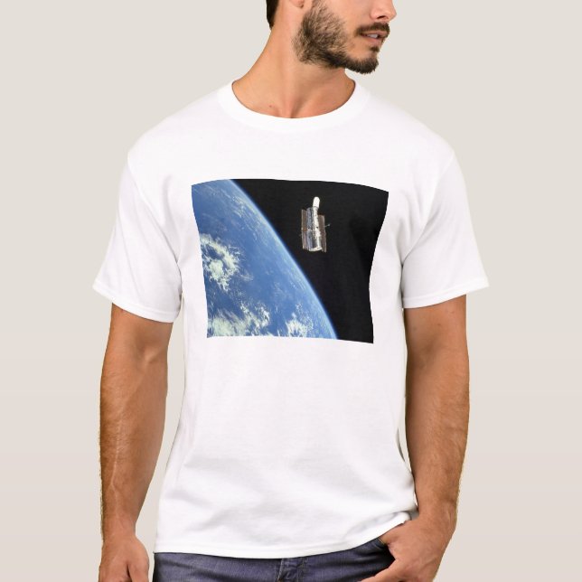 The Hubble Space Telescope with a blue earth T-Shirt (Front)
