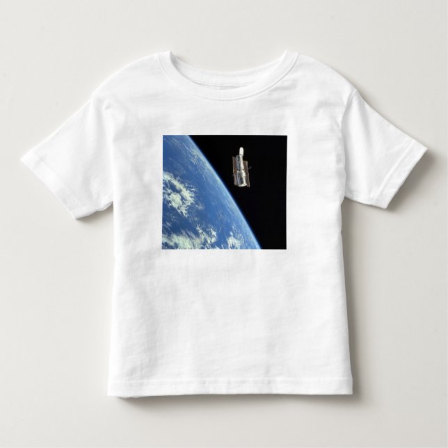The Hubble Space Telescope with a blue earth Toddler T-Shirt (Front)