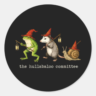 The Hullabaloo Com Funny Frog Opossum Snail Meme Classic Round Sticker