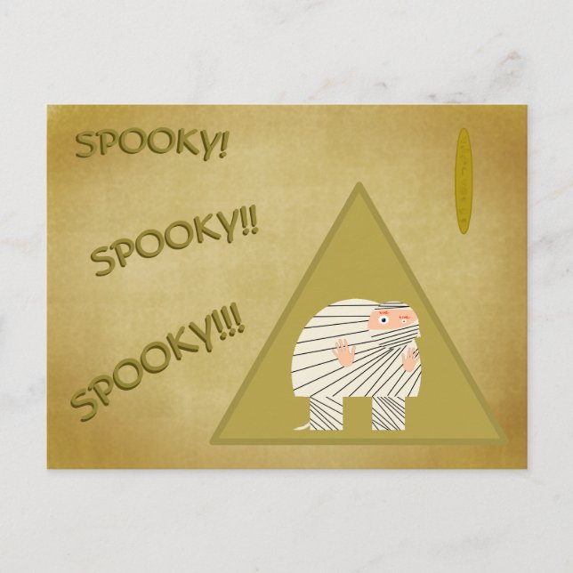 The Hunchback as a Spooky Mummy Holiday Postcard (Front)