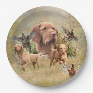 The Hungarian Wirehaired Vizsla Paper Plate