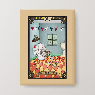 The Hungover Man   Funny Tarot Card Button