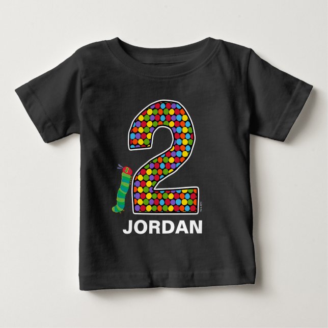 The Hungry Caterpillar Chalkboard 2nd Birthday Baby T-Shirt (Front)