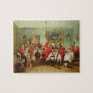 The Hunt Breakfast, Bachelor's Hall, 1836 (oil on Jigsaw Puzzle