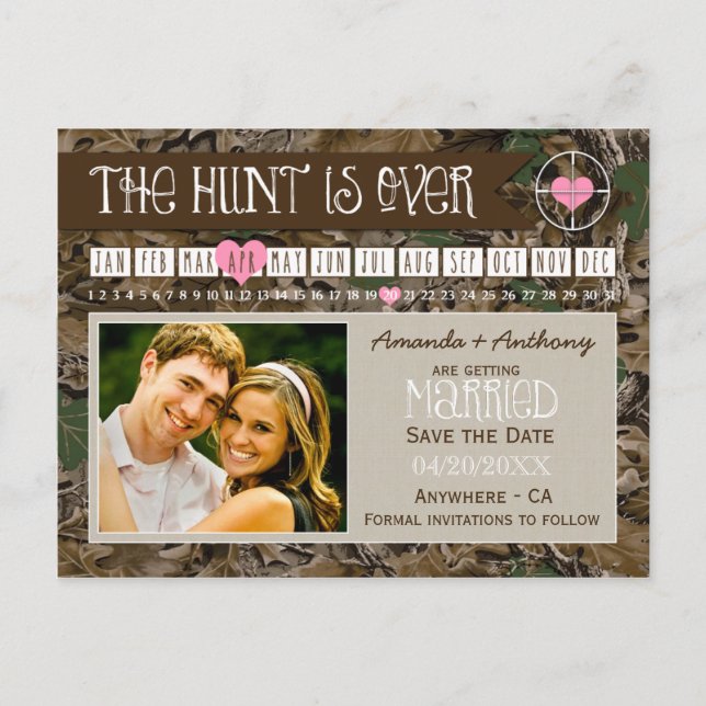 The Hunt Camo Calendar Photo Save The Date Cards (Front)