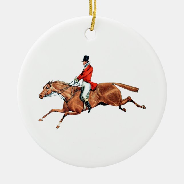 The Hunt Illustration Ceramic Ornament (Front)