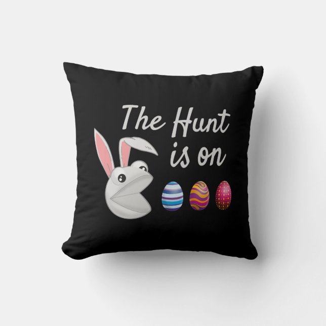 The hunt is on Easter Bunny Egg Hunt Cushion (Front)