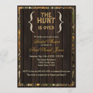 The Hunt Is Over Camo Bridal Shower Invitation