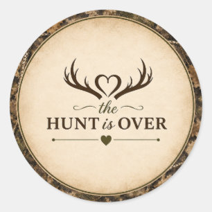 The Hunt Is Over Camouflage Wedding Envelope Seal