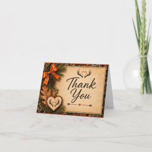 The Hunt Is Over Camouflage Wedding Thank You Card