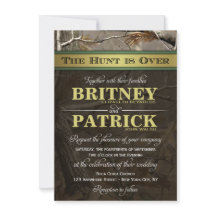 The Hunt is Over Hunting Camo Wedding Invitations
