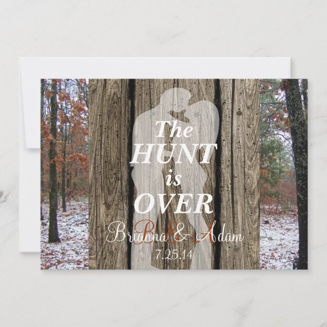 The Hunt is Over Hunting Theme Wedding Invite (Front)