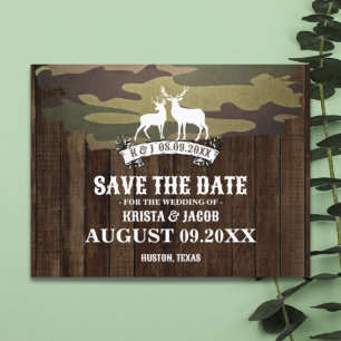 The Hunt Is Over Western Wedding Save The Date Postcard