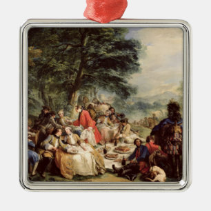 The Hunt Lunch, 1737 Metal Ornament